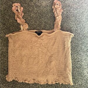 Forever 21 Beige Smocked Camisole with Ruffle Straps